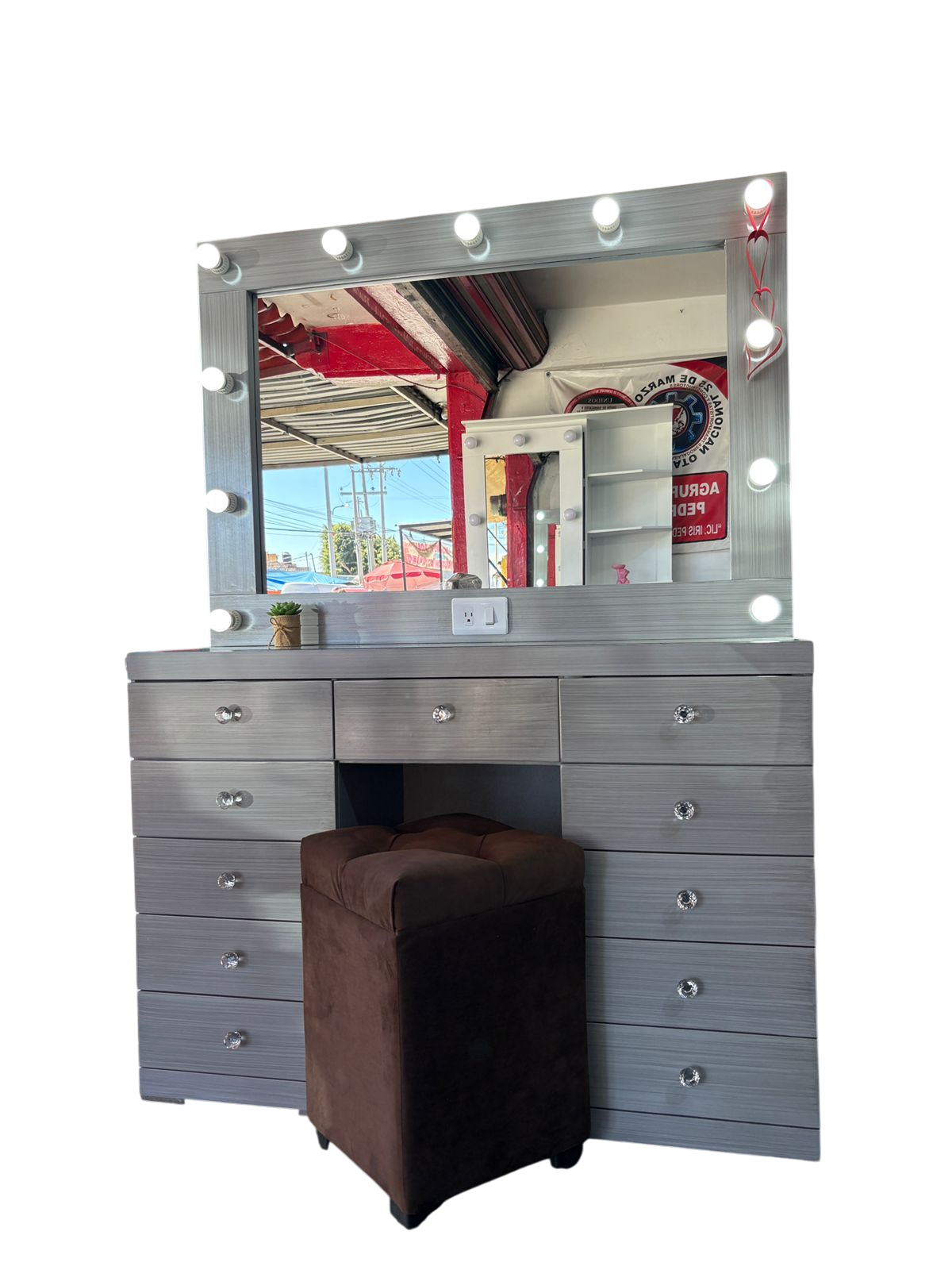 Tocador Hollywood Gris